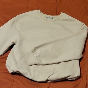 Bedazzled Cream Crew Neck Sweater